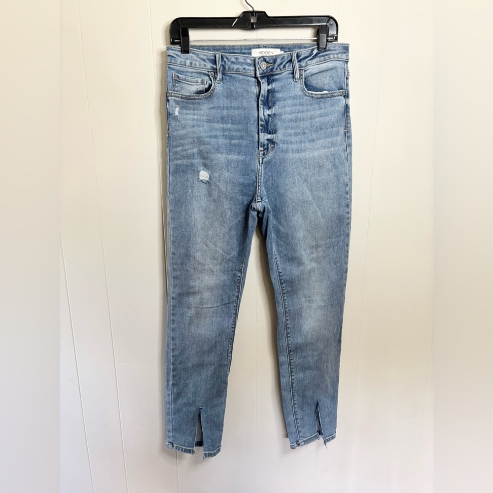 Hidden Los Angeles high rise slim straight split hem jeans size 31